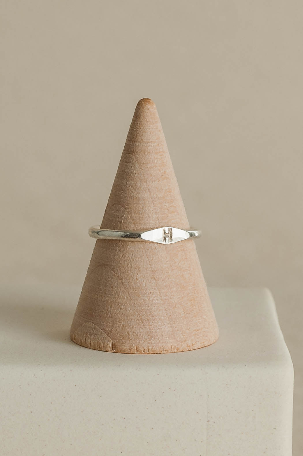 Rhea | Initial Sterling Silver Promise Ring | LoveGem Studio image