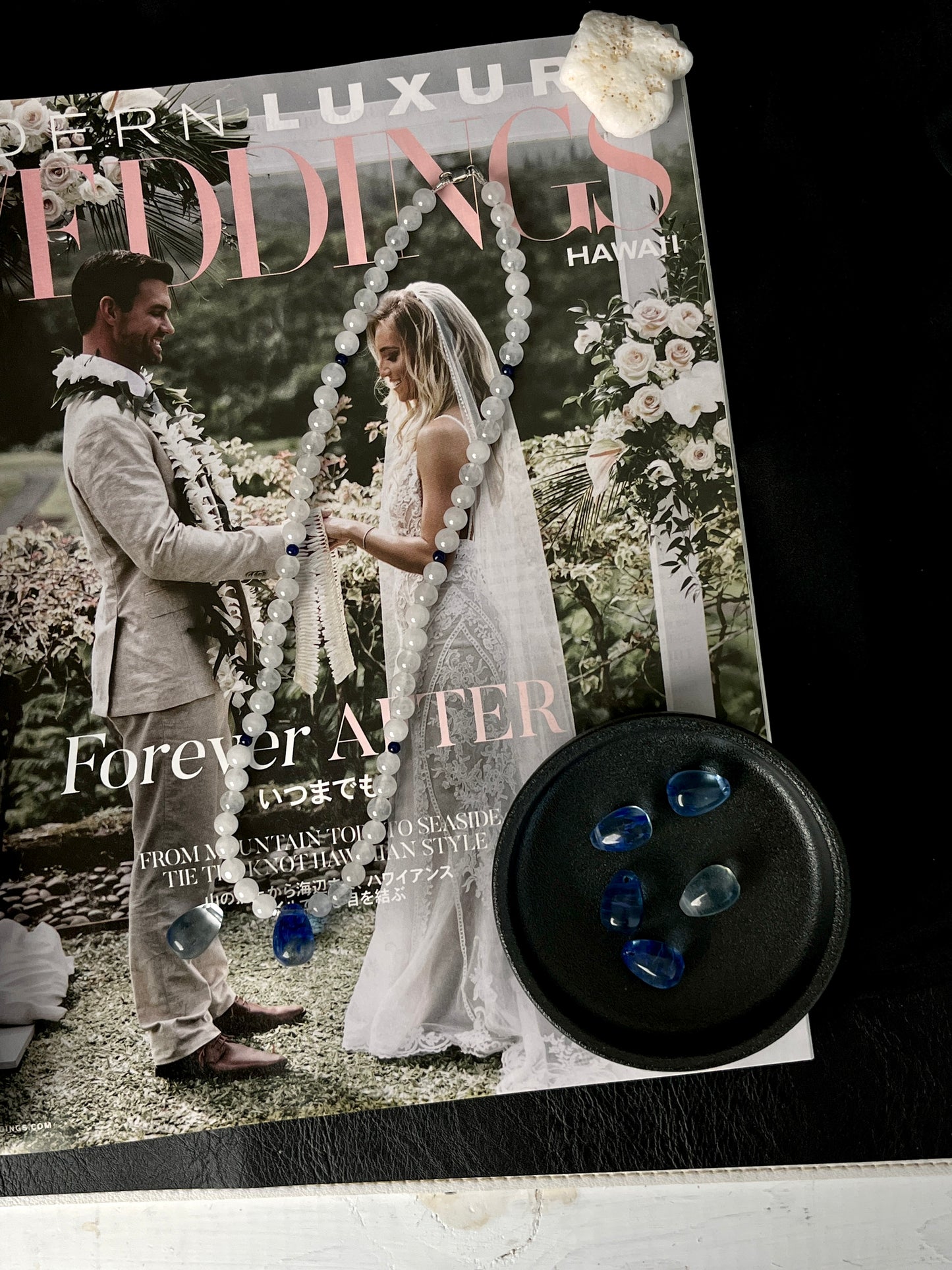 Blue Quartz & White Jade Necklace – Sterling Silver Healing Gemstone Jewelry with Lapis Lazuli by LoveGem Studio