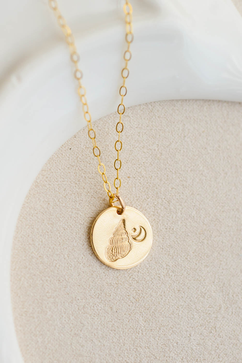 Seashell Charm Necklace | 14k Gold Filled | LoveGem Studio image 2
