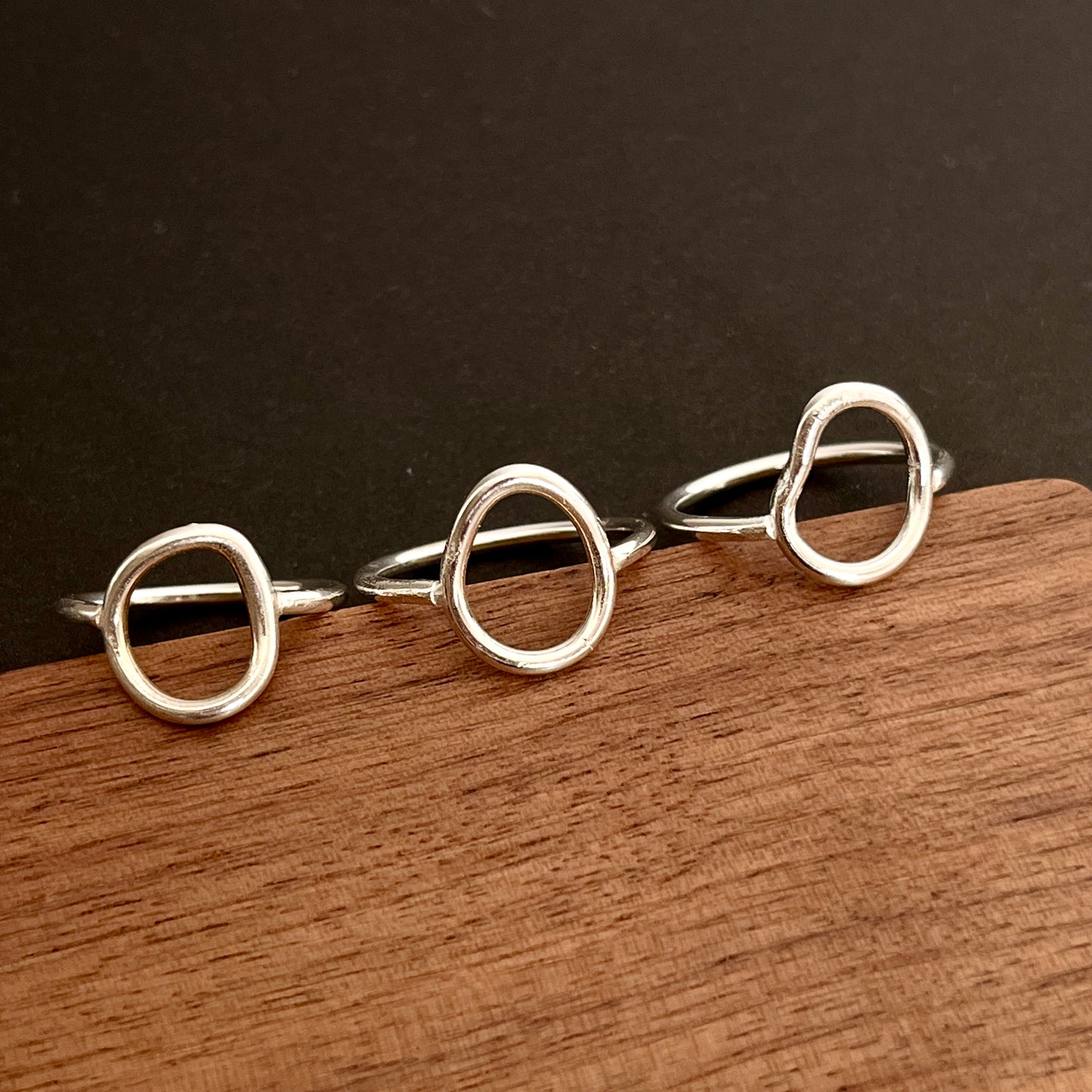 Artisan Fused Argentium Silver Ring – Unique Organic Shaped Jewelry