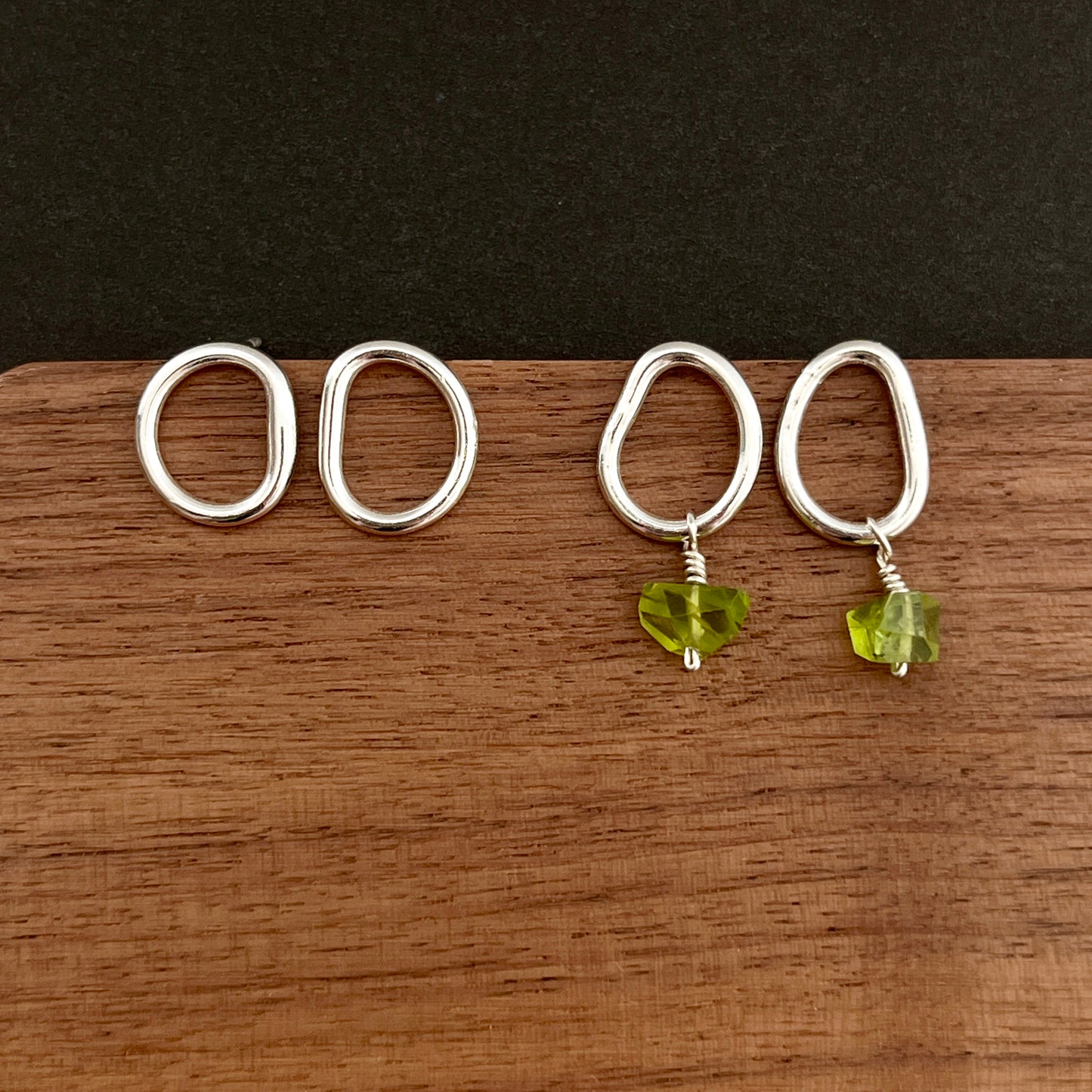 Handmade Fused Argentium Silver Earrings – Organic Shaped Ear Studs