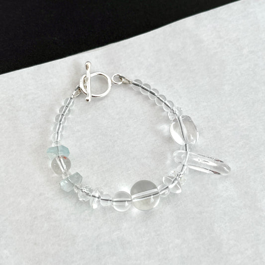 Mixed Quartz & Gemstone Bracelet - Healing Harmony Jewelry with Argentium Silver Toggle
