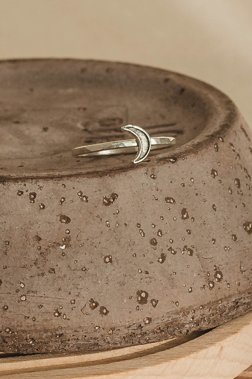 Oxidized Crescent Moon Sterling Silver Ring – Darkened Celestial Jewelry by LoveGem Studio