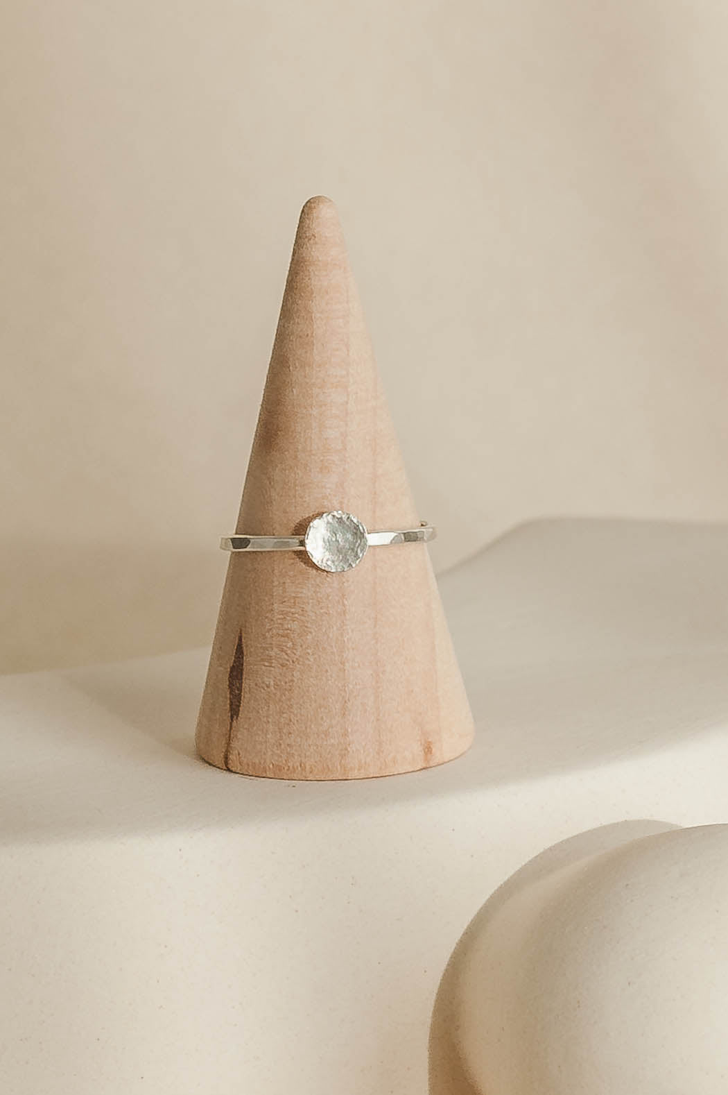 Hand-Forged Full Moon Sterling Silver Ring – Celestial Hammered Band by LoveGem Studio