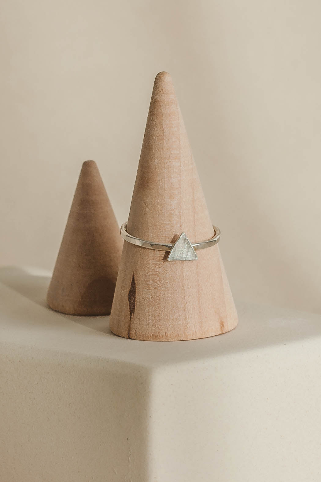 Hand-Forged Sterling Silver Stackable Triangle Ring – Textured Band Minimalist Jewelry by LoveGem Studio