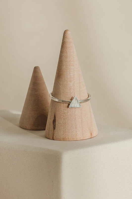Hand-Forged Sterling Silver Stackable Triangle Ring – Textured Band Minimalist Jewelry by LoveGem Studio