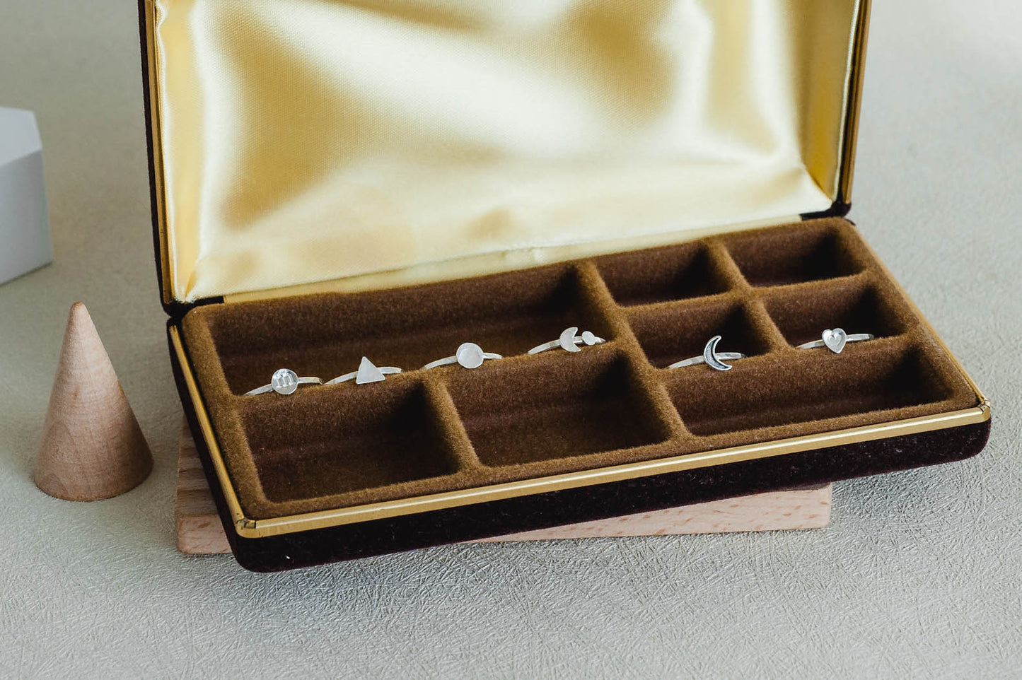 Oxidized Crescent Moon Sterling Silver Ring – Darkened Celestial Jewelry by LoveGem Studio