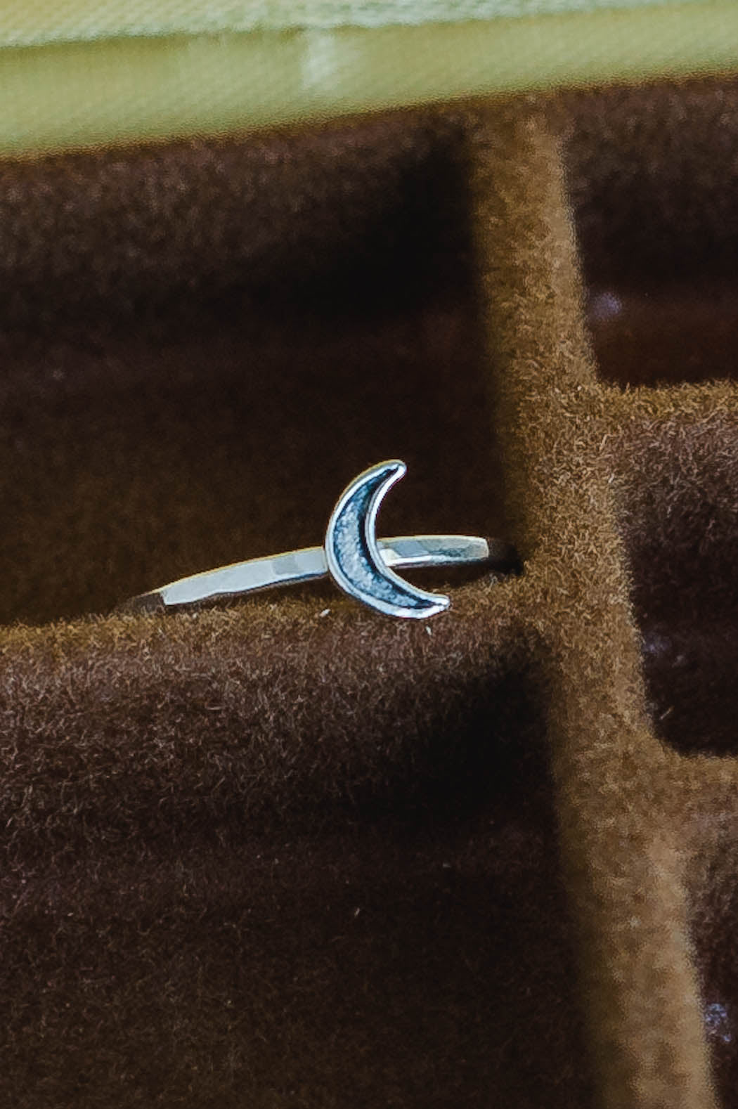 Oxidized Crescent Moon Sterling Silver Ring – Darkened Celestial Jewelry by LoveGem Studio