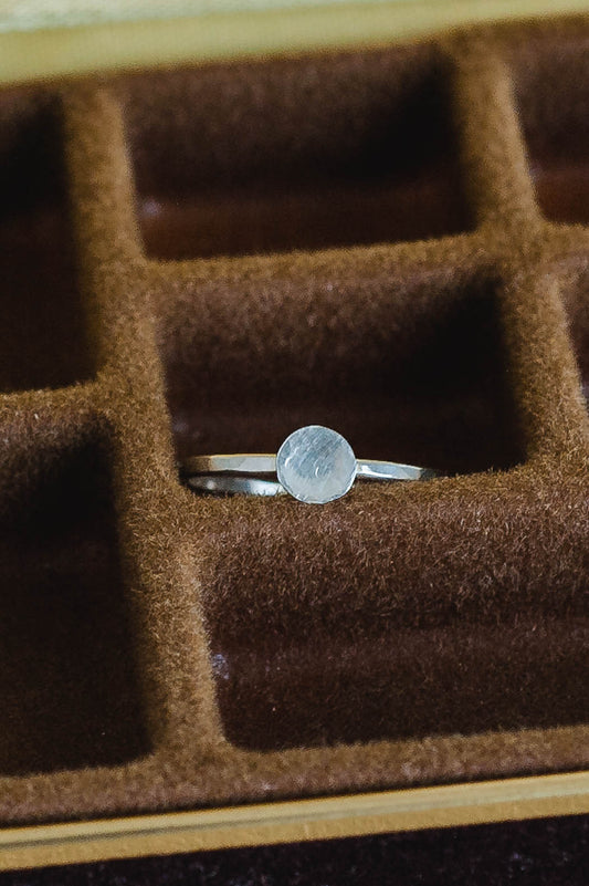 Hand-Forged Full Moon Sterling Silver Ring – Celestial Hammered Band by LoveGem Studio