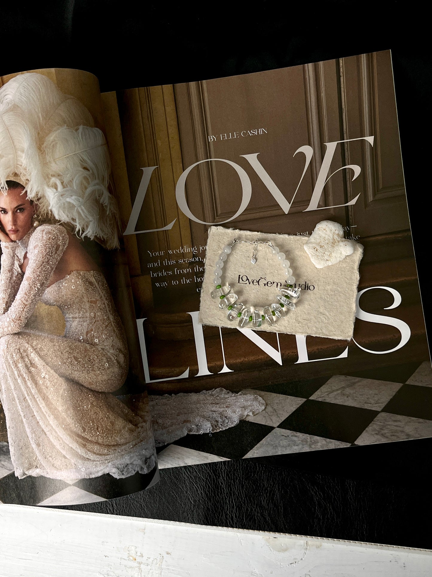 Handmade Clear Quartz Healing Bracelet - Sterling Silver with White Jade & Turquoise by LoveGem Studio