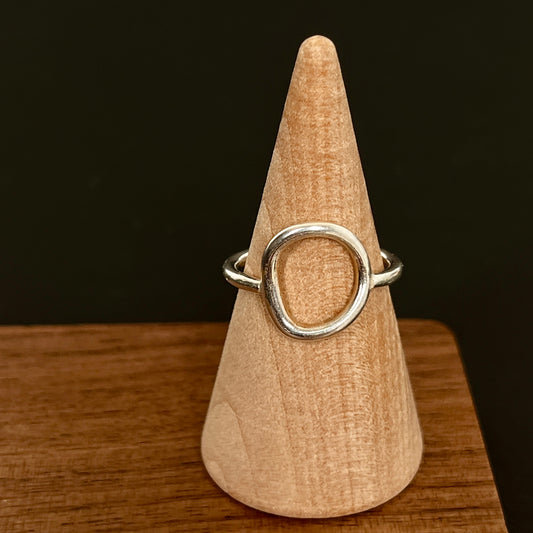 Artisan Fused Argentium Silver Ring – Unique Organic Shaped Jewelry