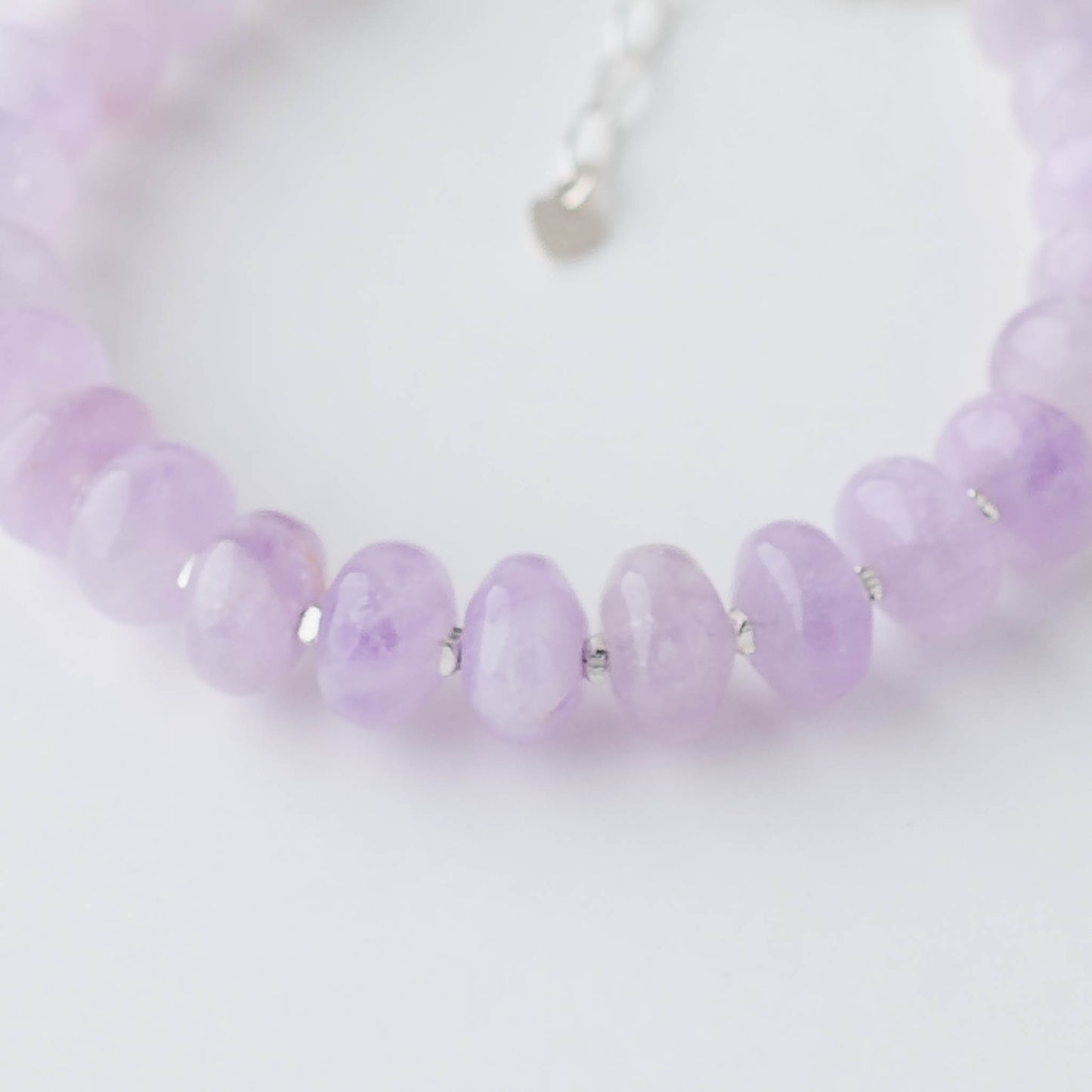 Handmade Lavender Jade Bracelet – Sterling Silver Adjustable Aura Cleanser by LoveGem Studio