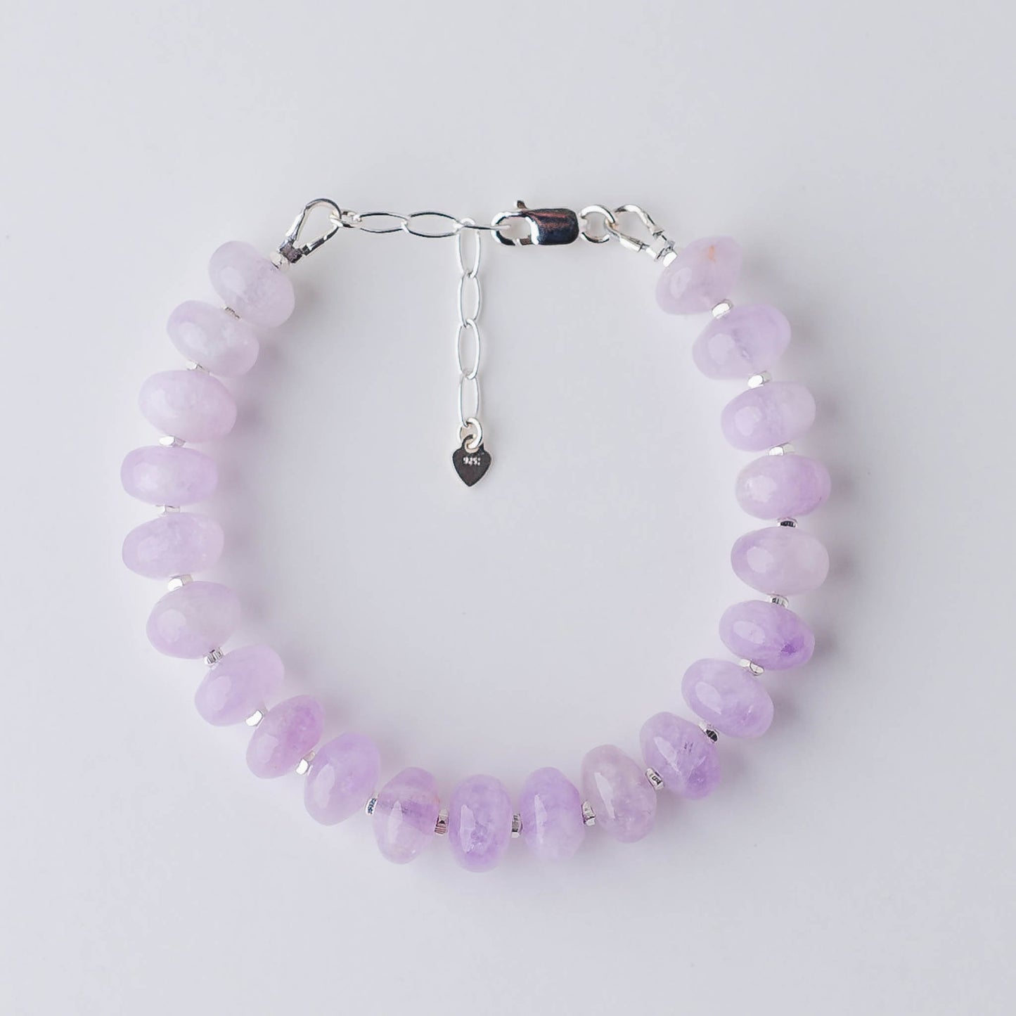 Handmade Lavender Jade Bracelet – Sterling Silver Adjustable Aura Cleanser by LoveGem Studio