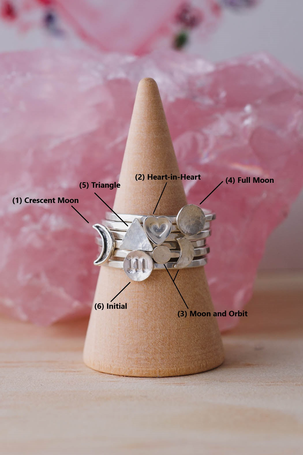 Oxidized Crescent Moon Sterling Silver Ring – Darkened Celestial Jewelry by LoveGem Studio