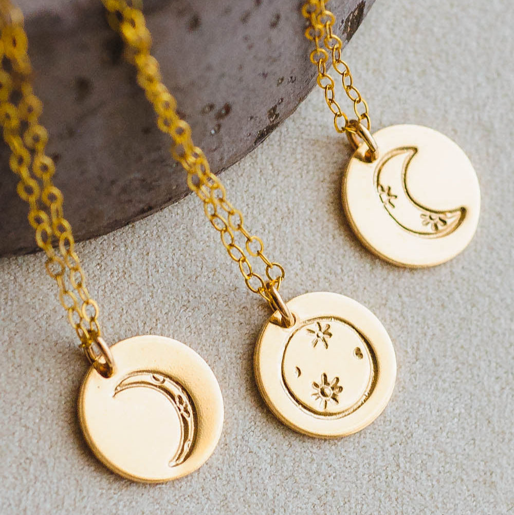 Moon Phase Charm Necklace | 14k Gold Filled | LoveGem Studio image 0