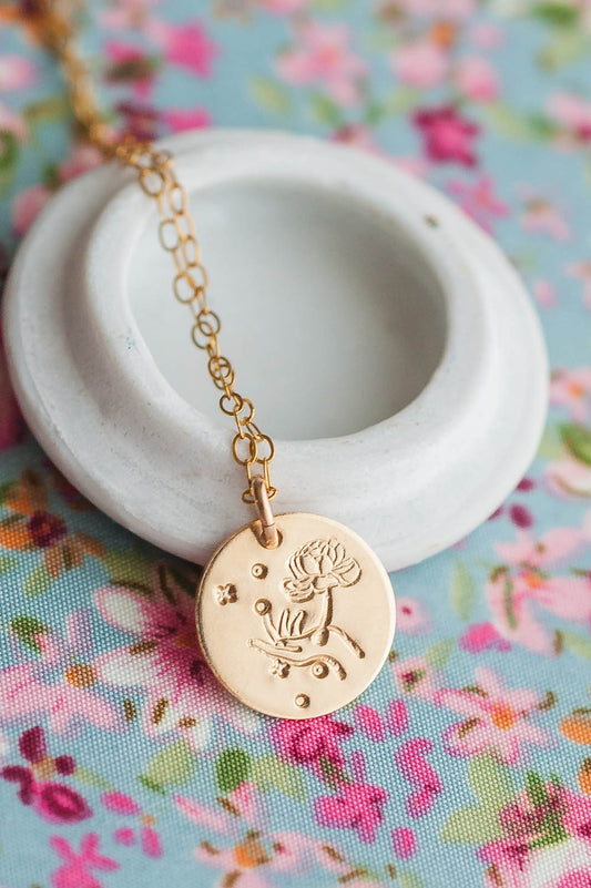 Self-Love Flower Charm Necklace | 14k Gold Filled | LoveGem Studio image 0