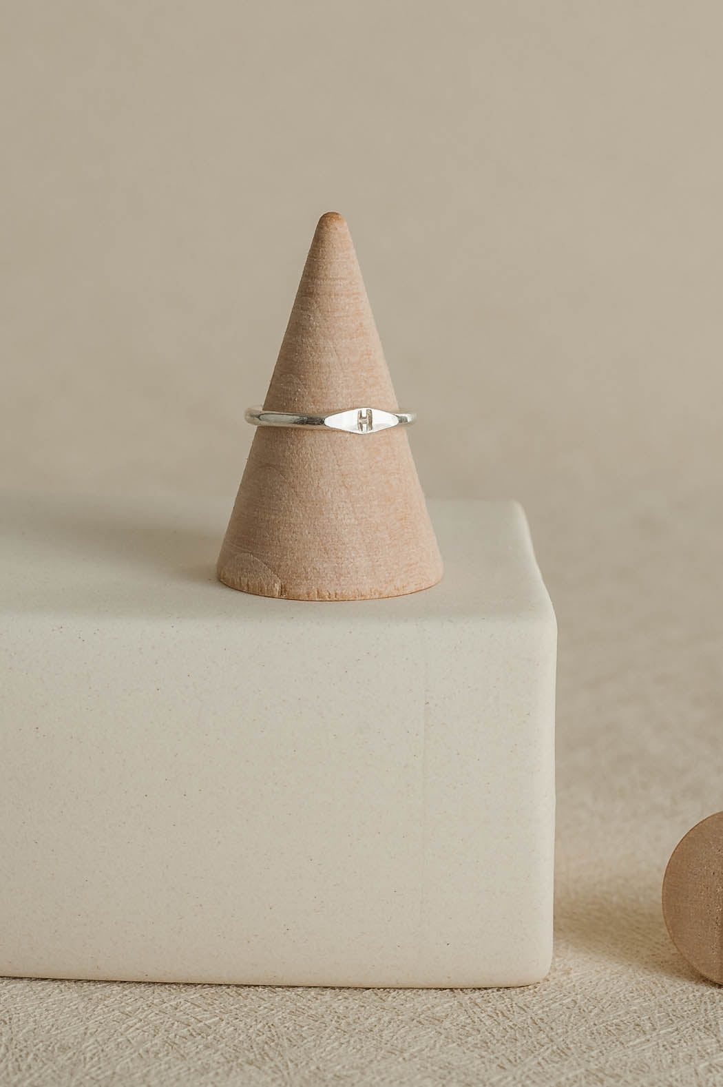 Rhea | Initial Sterling Silver Promise Ring | LoveGem Studio image 2