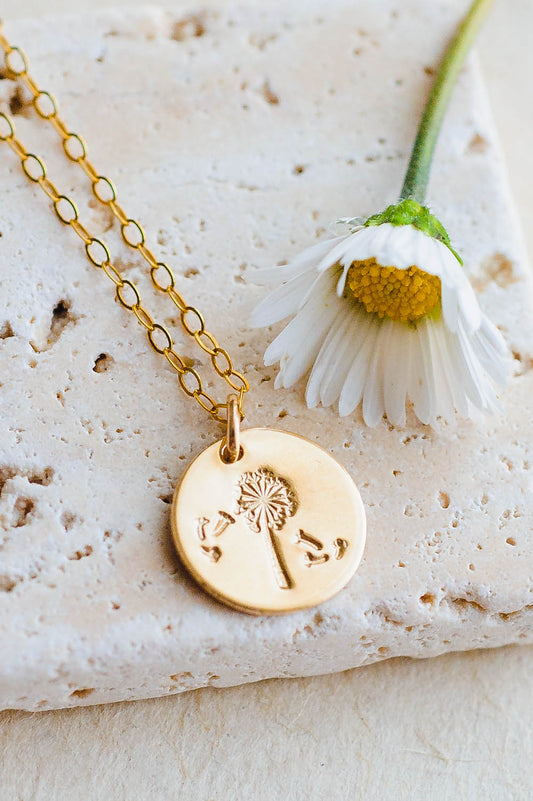 Dandelion Charm Necklace | 14k Gold Filled | LoveGem Studio image 0