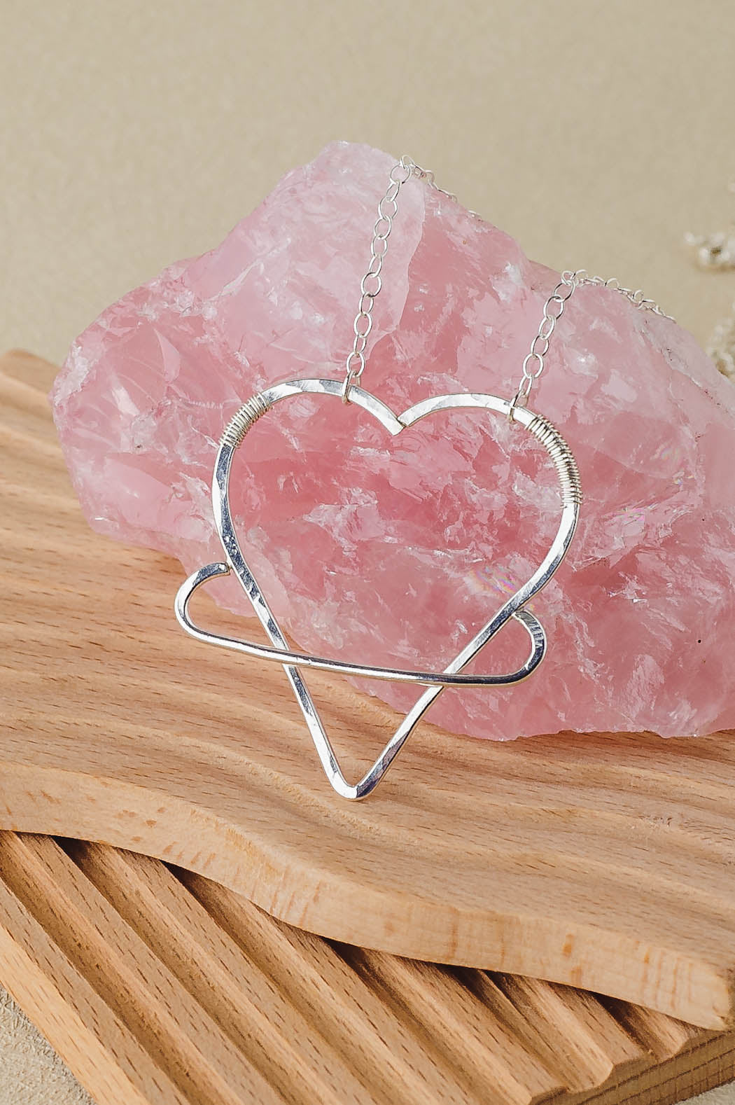 Elora | Large Heart Planet Sterling Silver Necklace | LoveGem Studio image 1