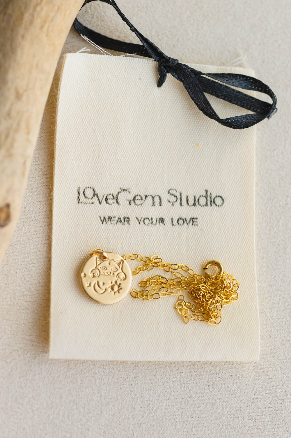 Celestial Cat Charm Necklace | 14k Gold Filled | LoveGem Studio image 2