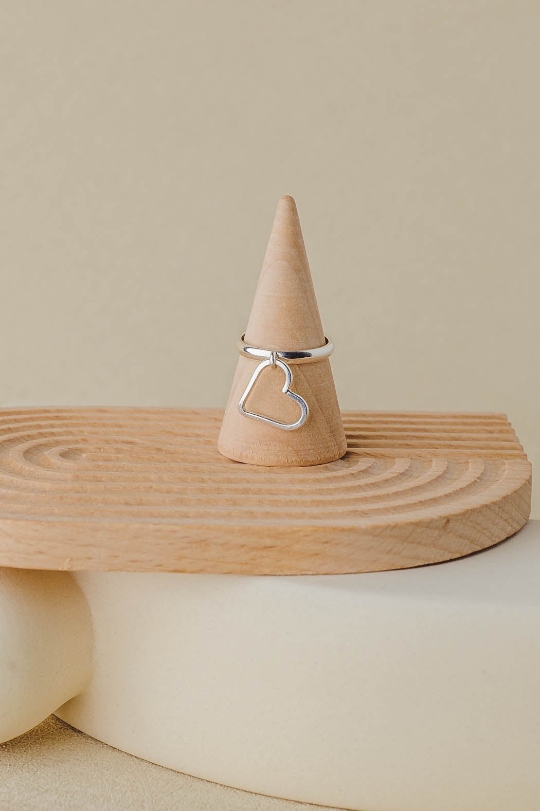 Rosalie | Dangle Heart Sterling Silver Ring | LoveGem Studio image 3