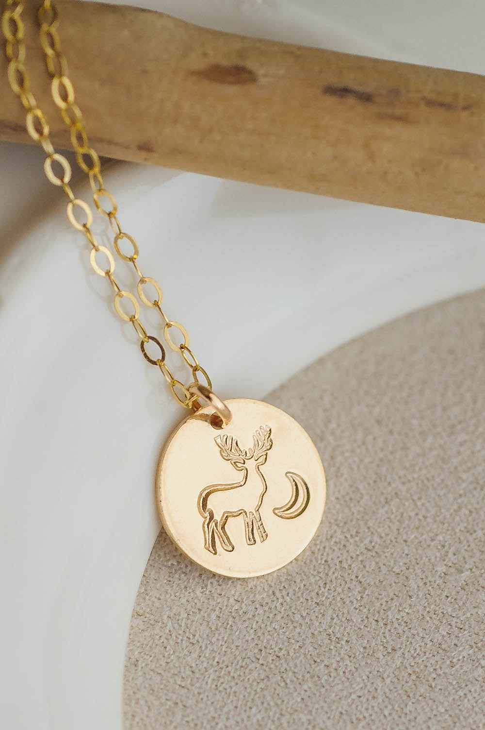Deer Charm Necklace | 14k Gold Filled | LoveGem Studio image 0