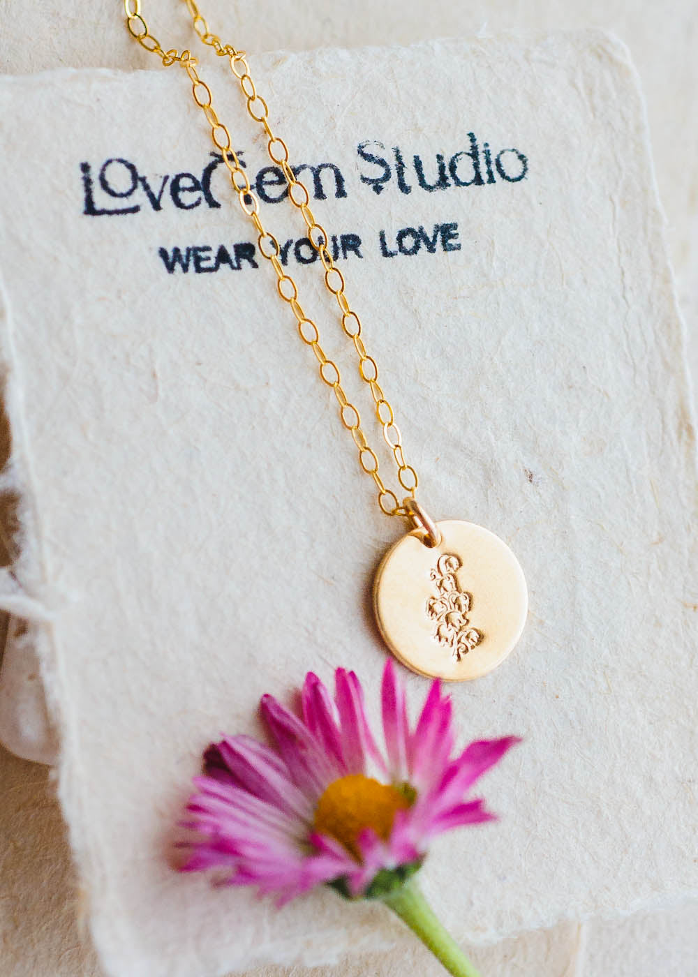 Lily of the Valley Charm Necklace | 14k Gold Filled | LoveGem Studio image 2