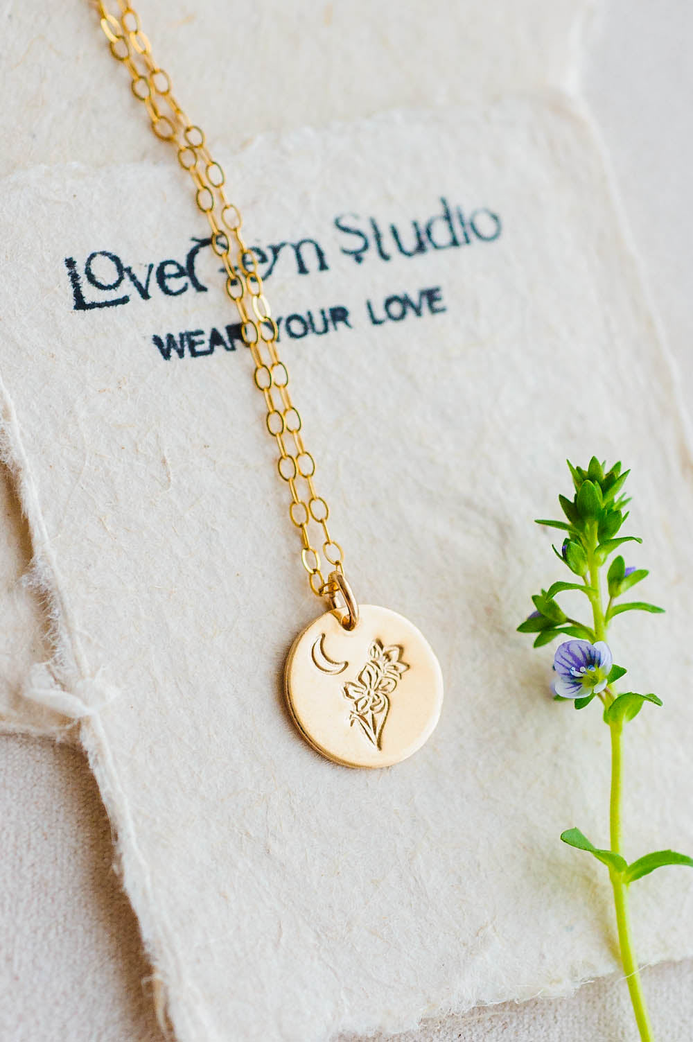Daffodil Charm Necklace | 14k Gold Filled | LoveGem Studio image 1