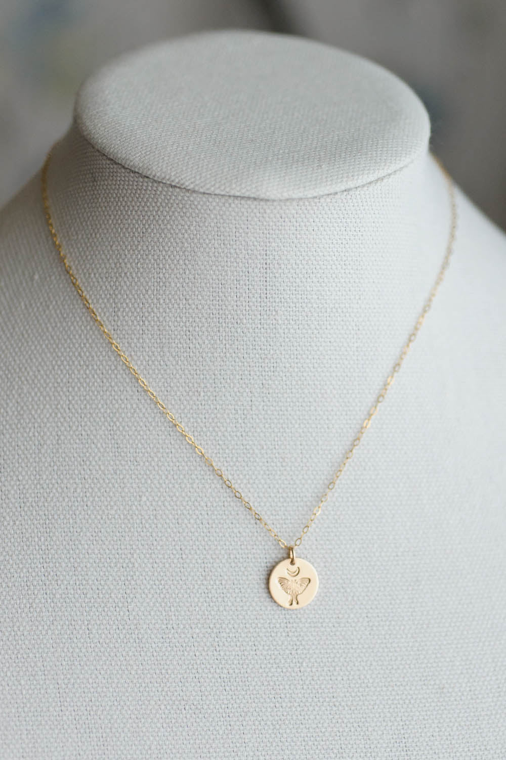 Luna Moth Charm Necklace | 14k Gold Filled | LoveGem Studio image 4