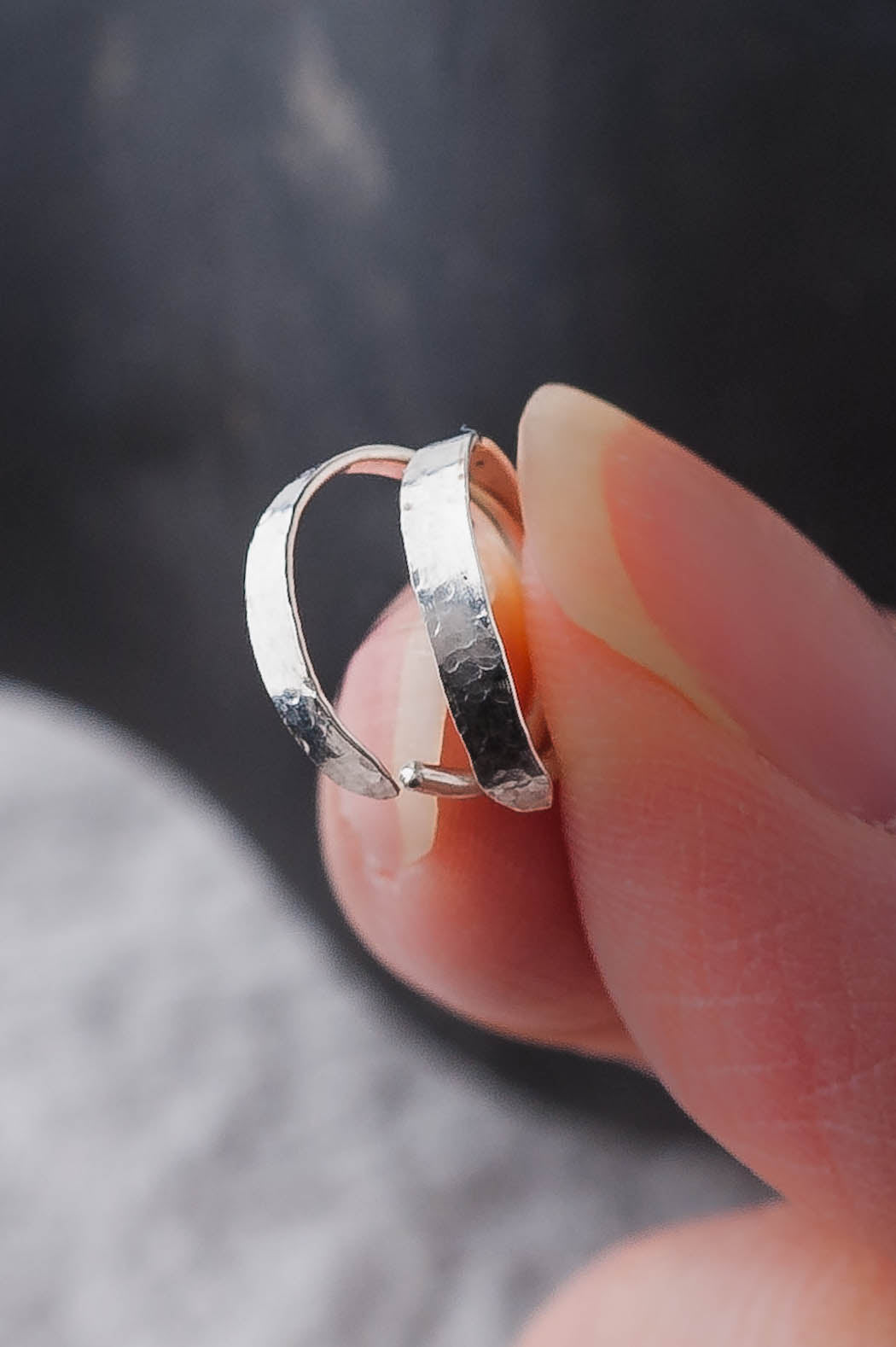 Maya | Forged Hoop Earrings | LoveGem Studio image 3