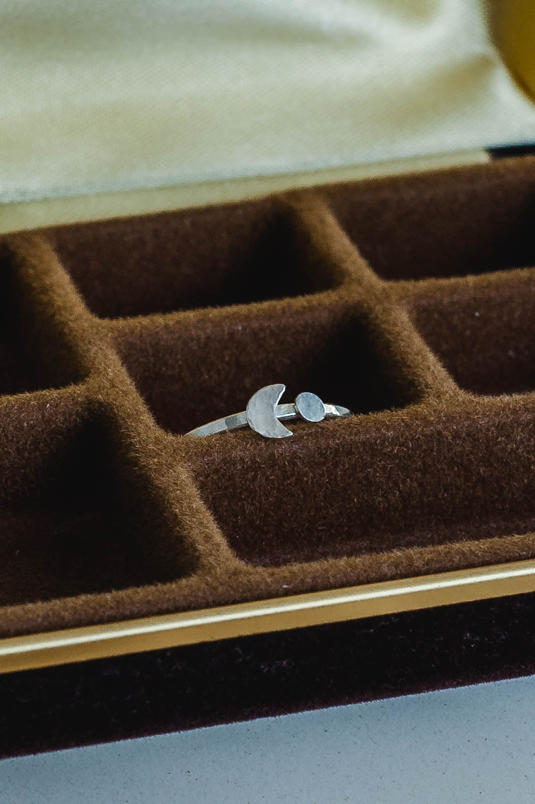 Selene | Forged Moon and Orbit Sterling Silver Ring | LoveGem Studio image 3