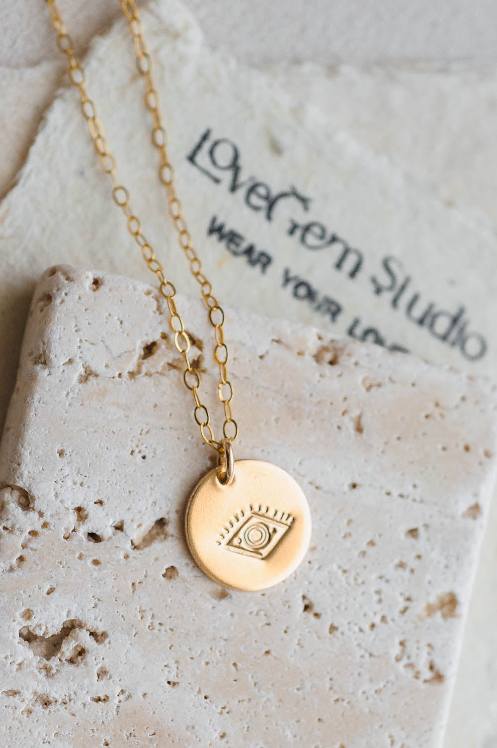 Evil Eye Charm Necklace | 14k Gold Filled | LoveGem Studio - 5, Necklace (Charm + Chain) image