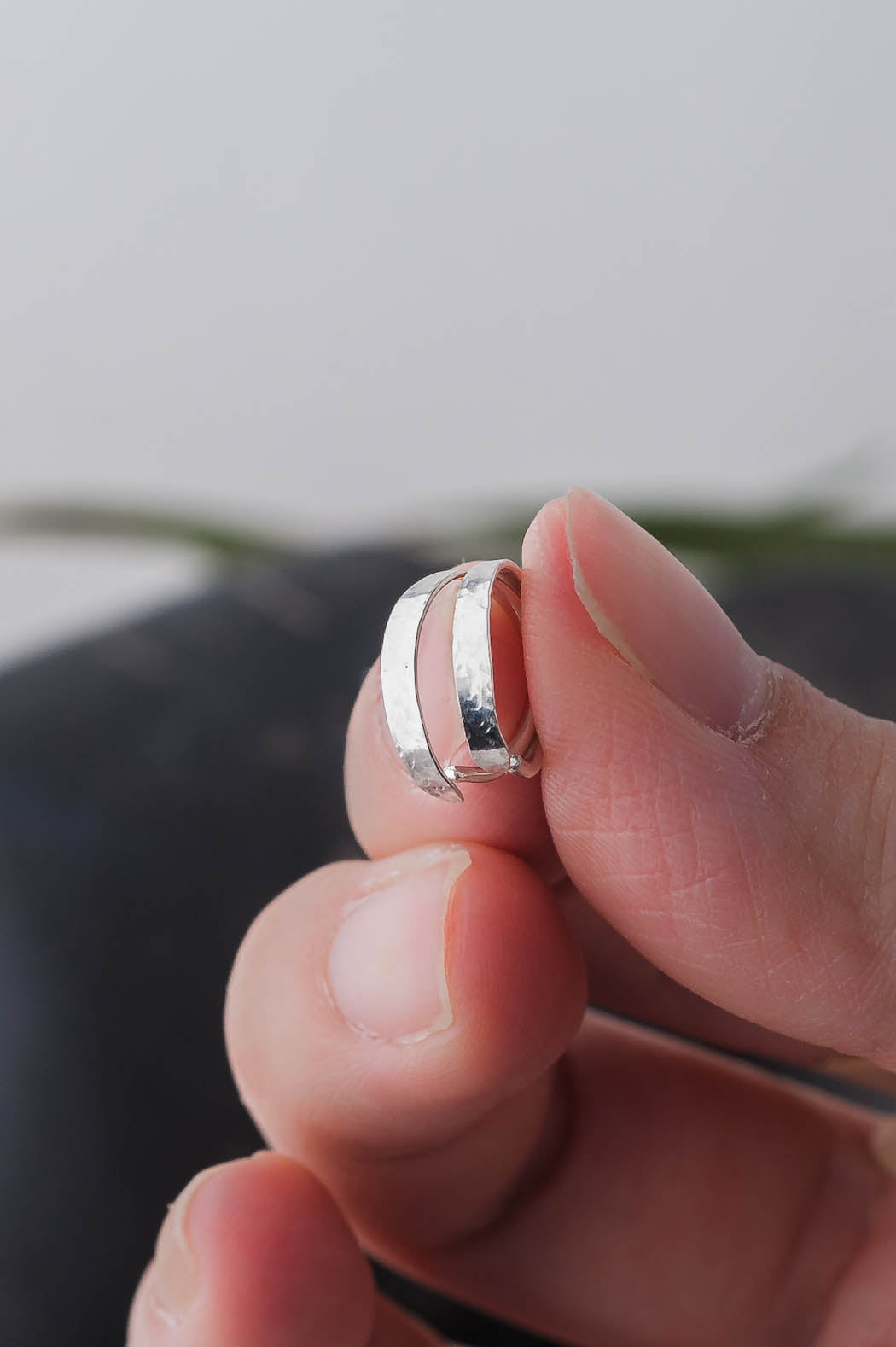 Maya | Forged Hoop Earrings | LoveGem Studio image 5