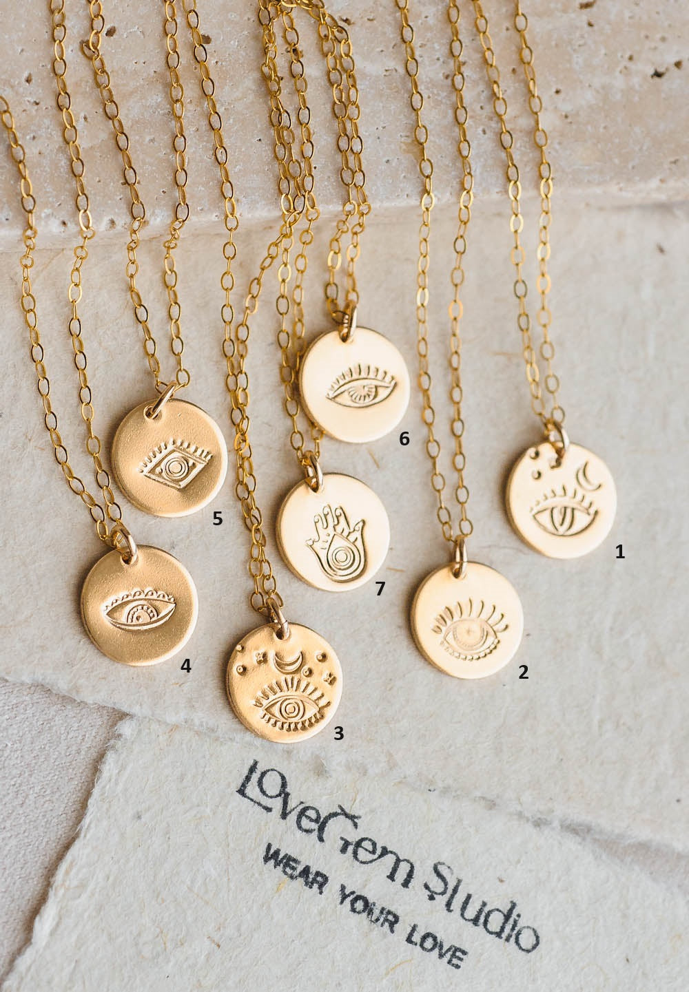 Evil Eye Charm Necklace | 14k Gold Filled | LoveGem Studio image 1