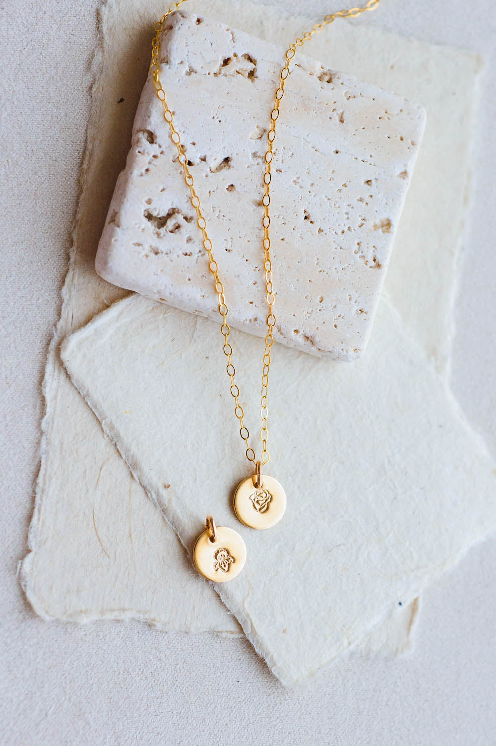 Birth Flower Charm Necklace | 14k Gold Filled | LoveGem Studio image 2
