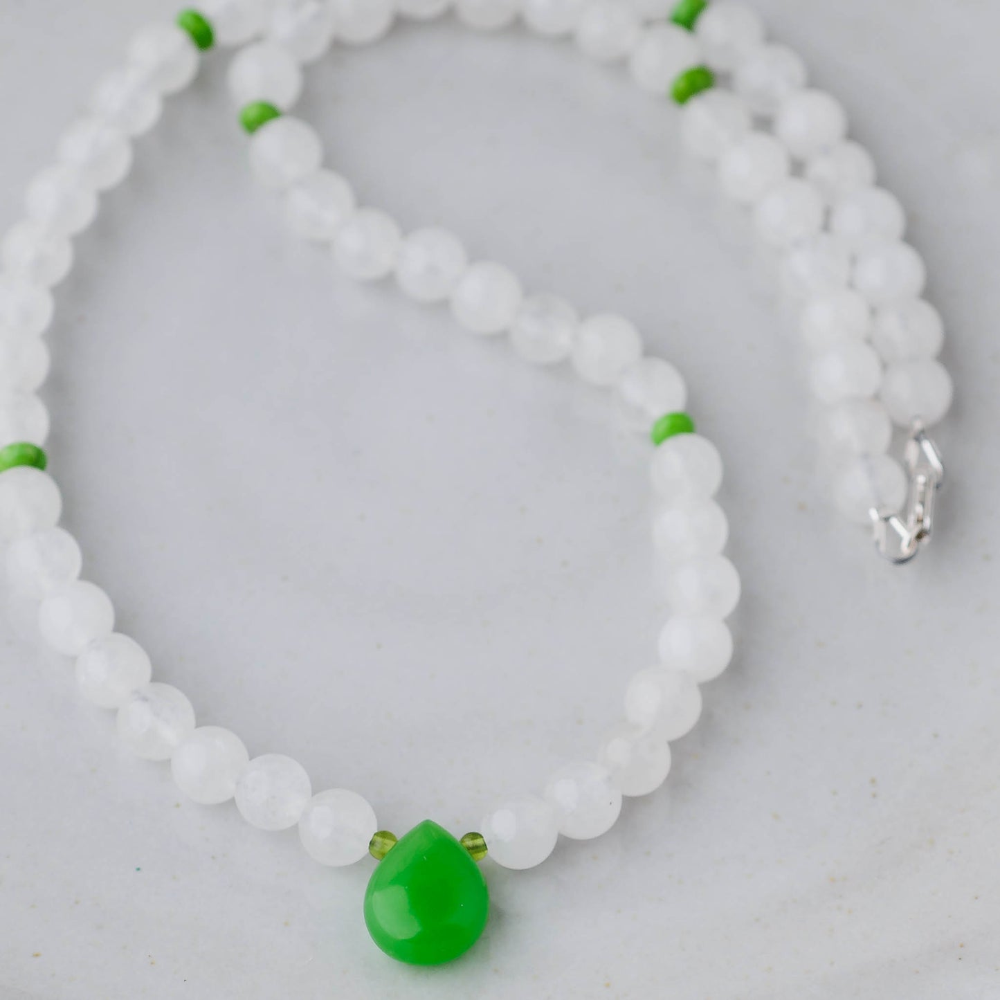 Handmade Green Jade & Turquoise Necklace – Abundance and Protection Gemstone Jewelry by LoveGem Studio
