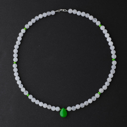 Handmade Green Jade & Turquoise Necklace – Abundance and Protection Gemstone Jewelry by LoveGem Studio