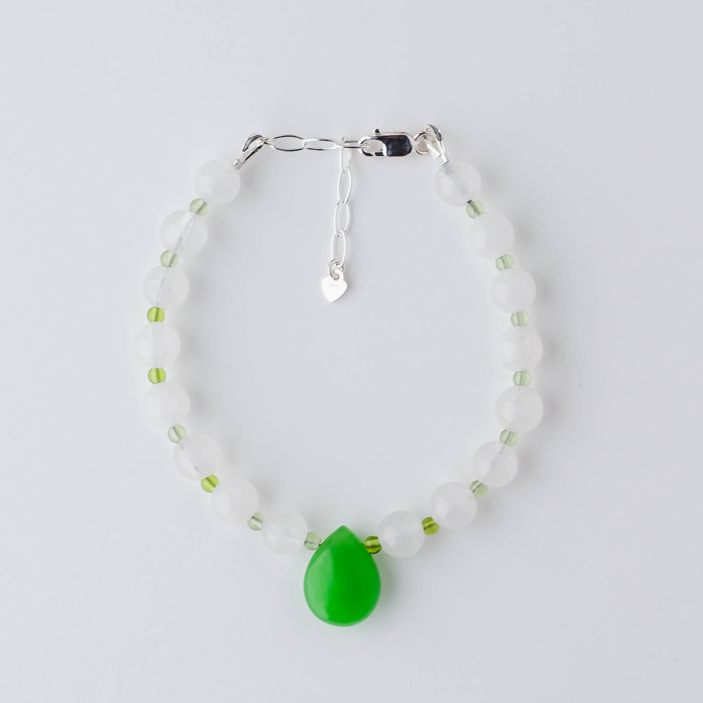 Handmade Green Jade & Peridot Bracelet – Sterling Silver Adjustable Healing Jewelry by LoveGem Studio