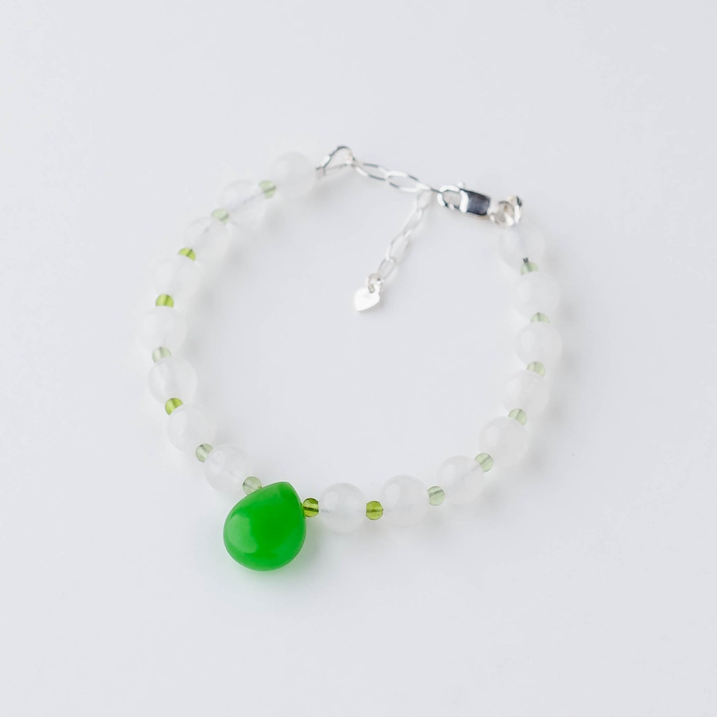 Handmade Green Jade & Peridot Bracelet – Sterling Silver Adjustable Healing Jewelry by LoveGem Studio