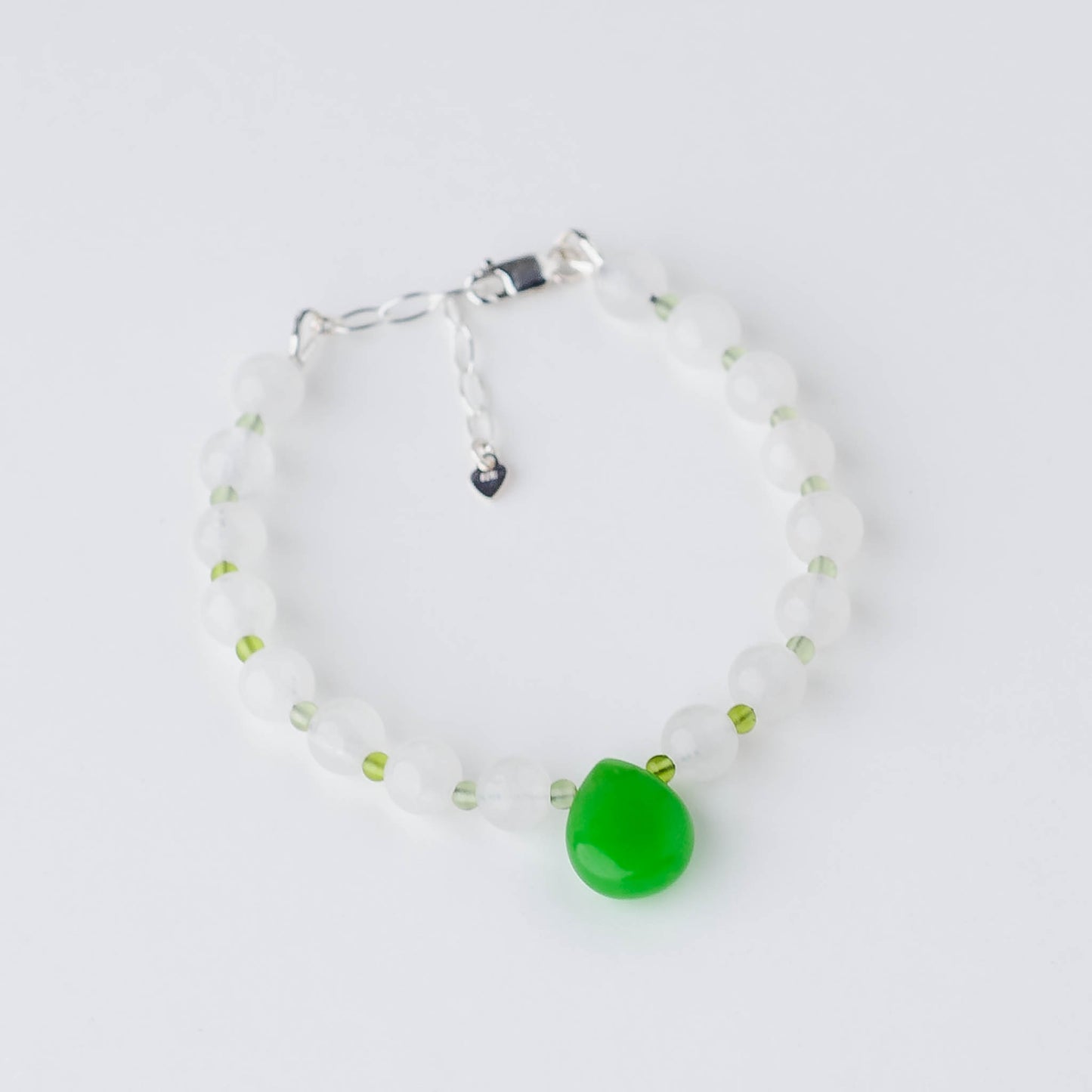 Handmade Green Jade & Peridot Bracelet – Sterling Silver Adjustable Healing Jewelry by LoveGem Studio