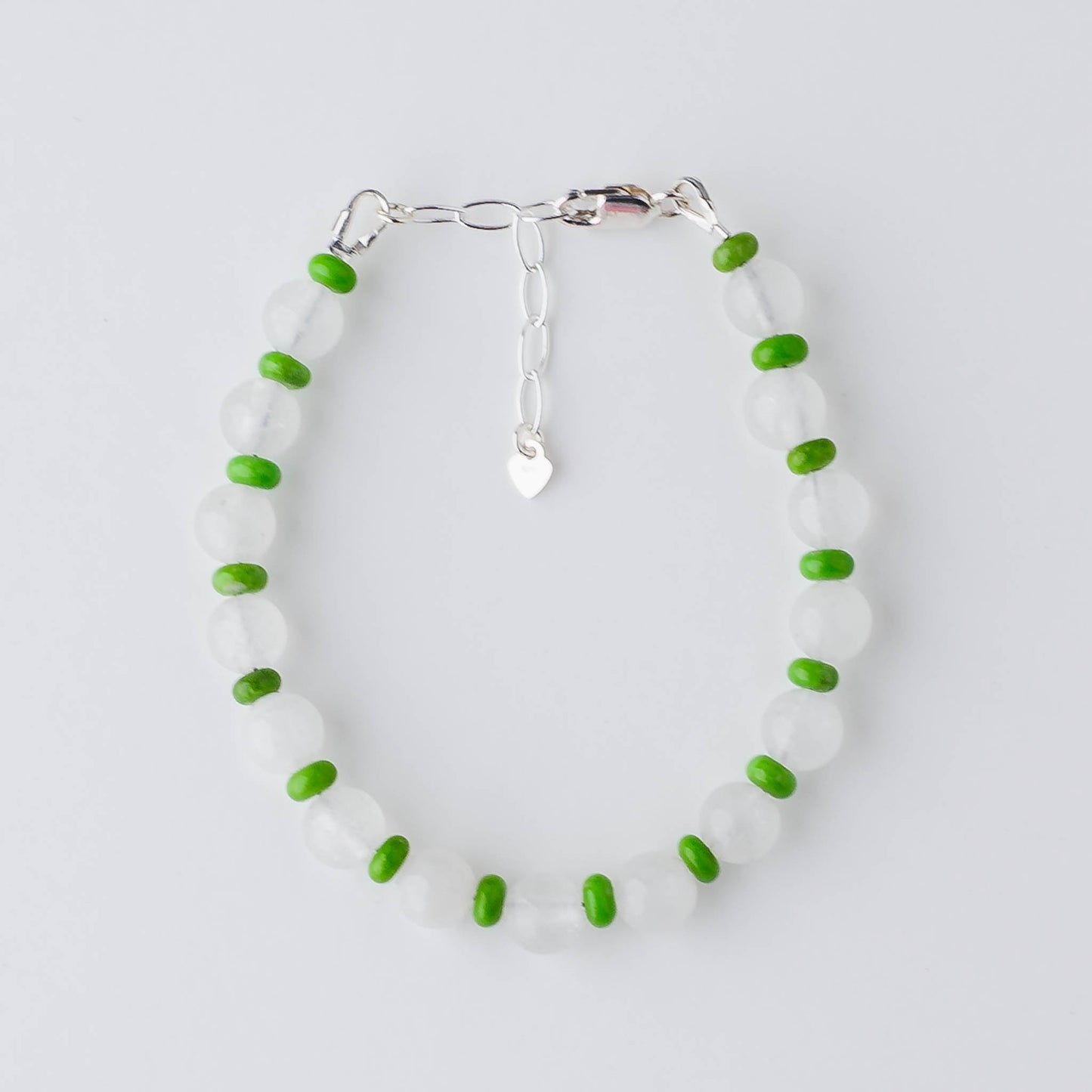 Handmade Turquoise & White Jade Bracelet – Sterling Silver Adjustable Healing Jewelry by LoveGem Studio
