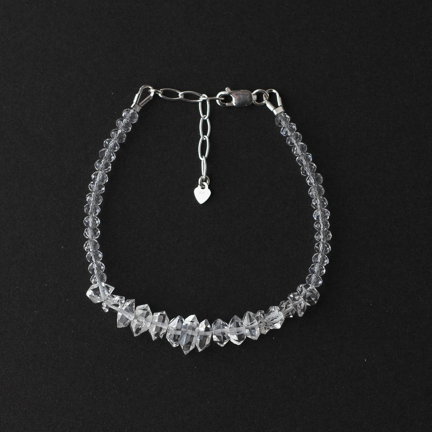 Herkimer Diamond & Crystal Bead Bracelet – Adjustable High-Vibration Jewelry by LoveGem Studio