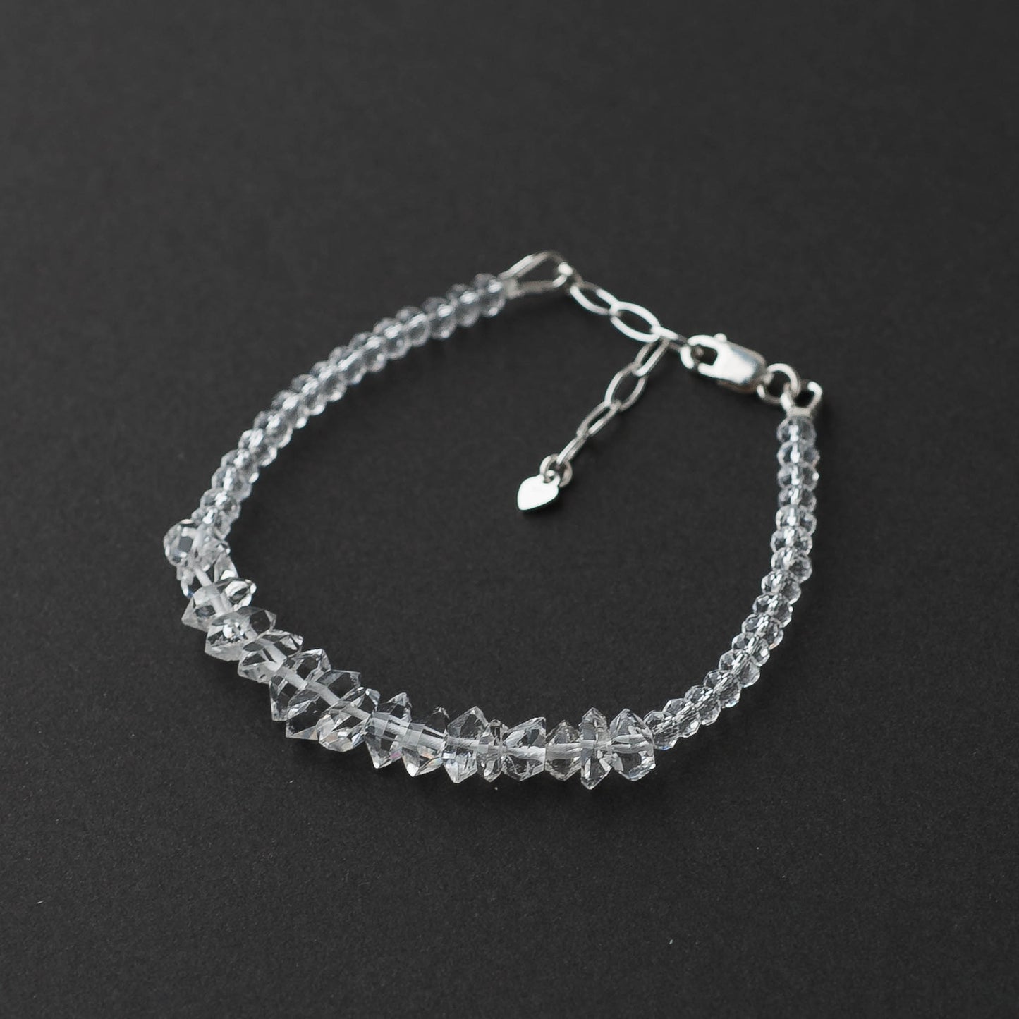 Herkimer Diamond & Crystal Bead Bracelet – Adjustable High-Vibration Jewelry by LoveGem Studio