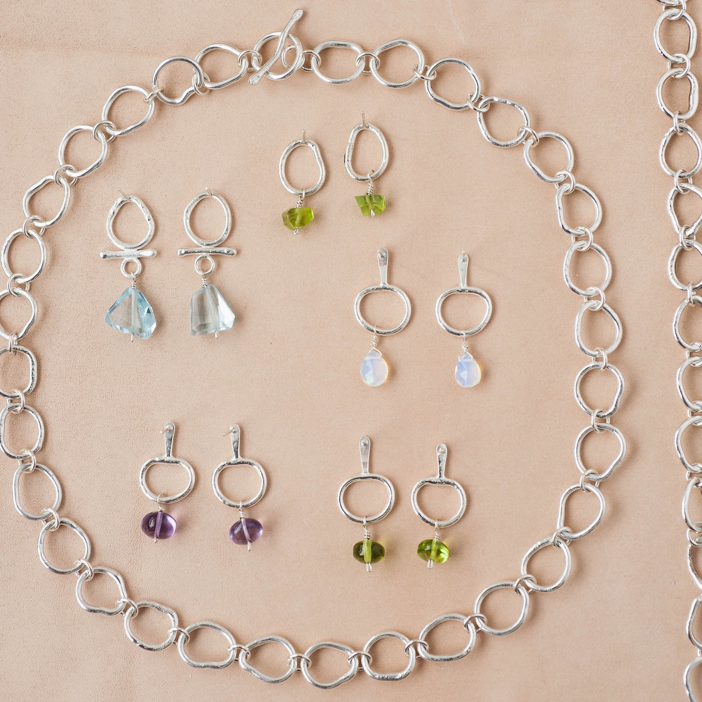 The Wisdom & Calm Drop Earrings – Glassy Amethyst & Fused Argentium
