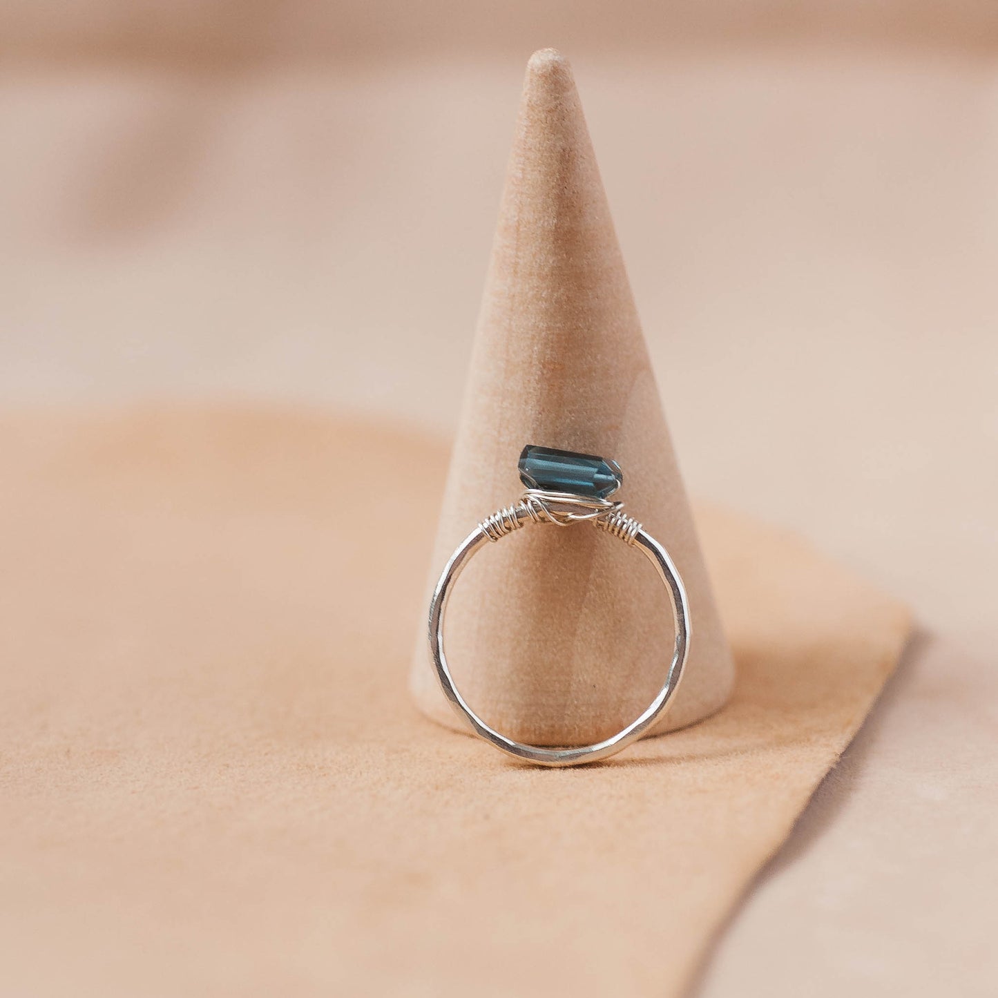 The Anchored Depth Ring – London Blue Topaz & Fused Argentium