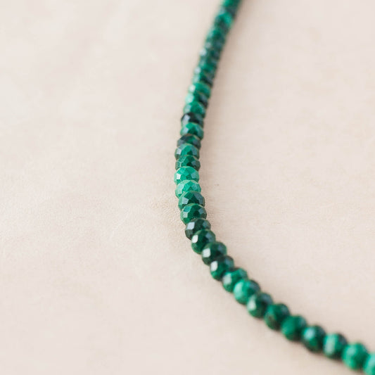 The Terra Pulse necklace – Faceted Malachite & Fused Argentium