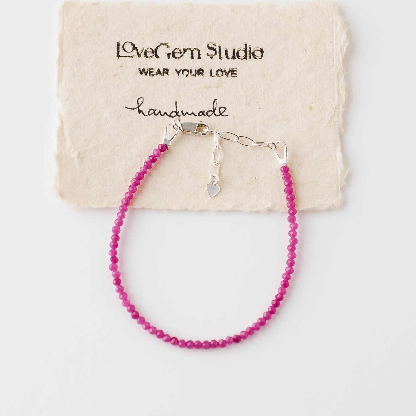 Red Thread Ruby Bracelet – Adjustable Sterling Silver Destiny Jewelry by LoveGem Studio