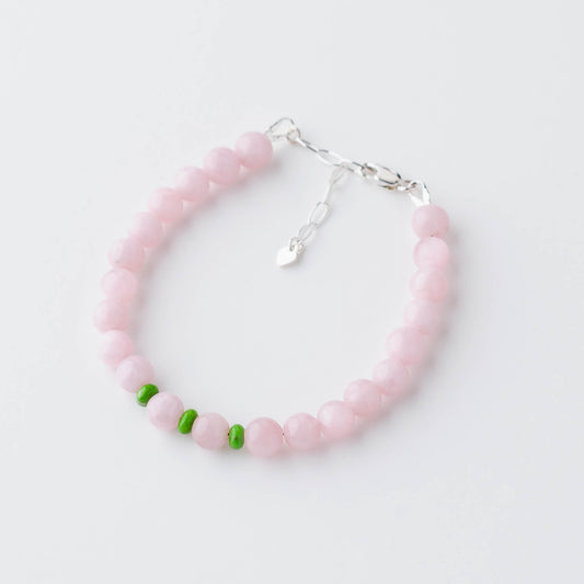 Handmade Pink Opal Bracelet – Sterling Silver with Turquoise Adjustable Healing Jewelry by LoveGem Studio