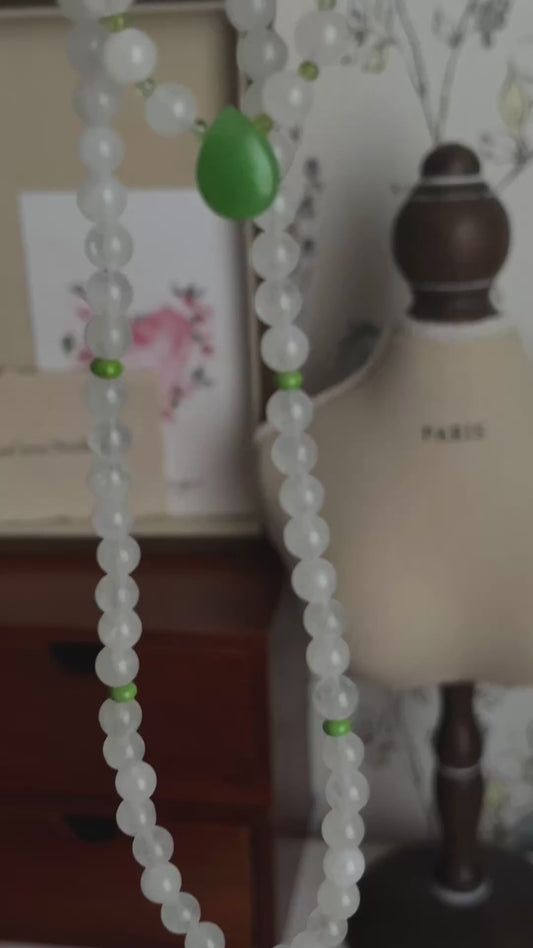 Handmade Green Jade & Turquoise Necklace – Abundance and Protection Gemstone Jewelry by LoveGem Studio