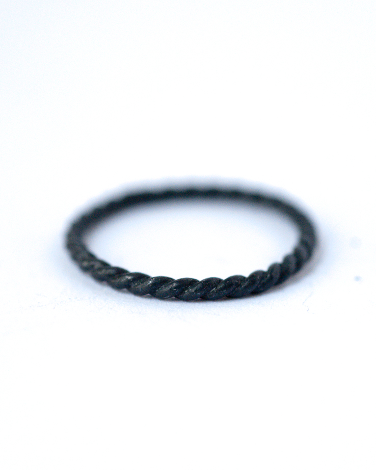 Oxidized Silver Twisted Wire Ring